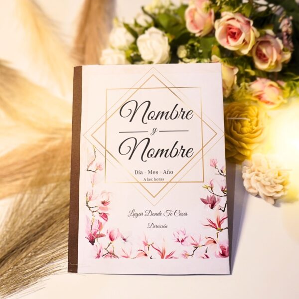 Interior del programa musical clásico opción 2 para boda, diseño de dos caras elegante y personalizable