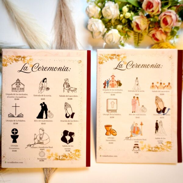 Parte trasera del Programa de Ceremonia Opción 2 - Triunfonline