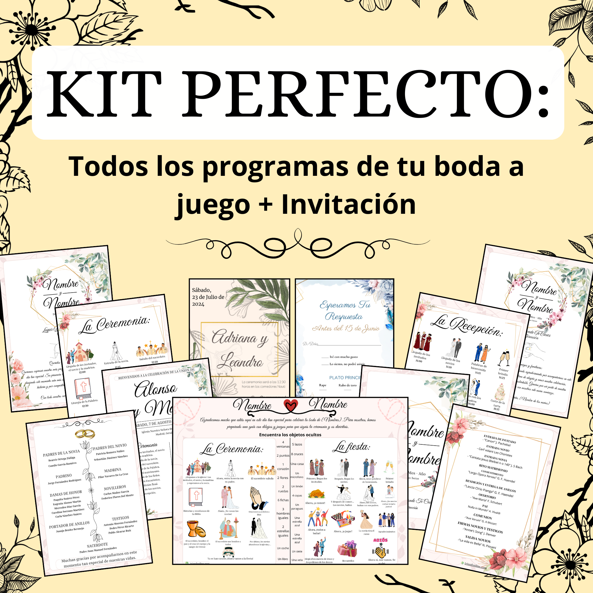 KIT PERFECTO: Todos los Programas a juego + invitación