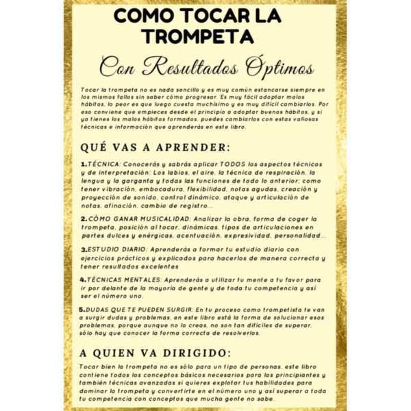 contraportada imagen libro como cocar la trompeta